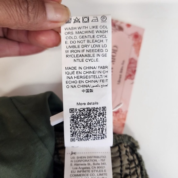 SHEIN Green Corduroy Crop Top L Y2K Minimalist Adjustable Strap NWT Trendy - Picture 6 of 9